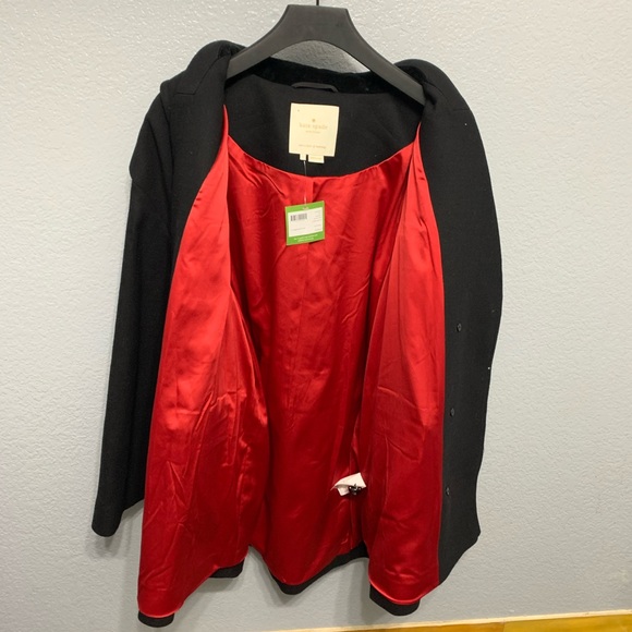Kate Spade Broome Street Modern Peacoat Jacket Black NJMU9268 Womens sz Large - Picture 5 of 8